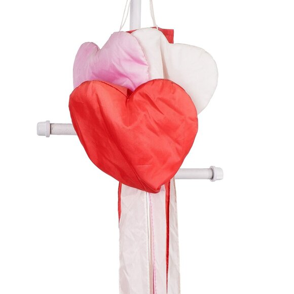 Valentines Day Windsock House Decor Garden Hearts Red Pink White - Picture 2 of 8